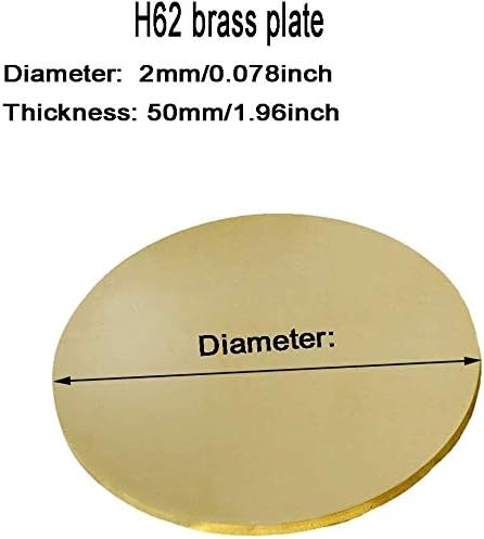 Mecknight Brass Roader Plate Metal Metal Pamping Bland Cound No дупки дебелина од 2мм, дијаметар од 50мм 3 парчиња месинг плоча