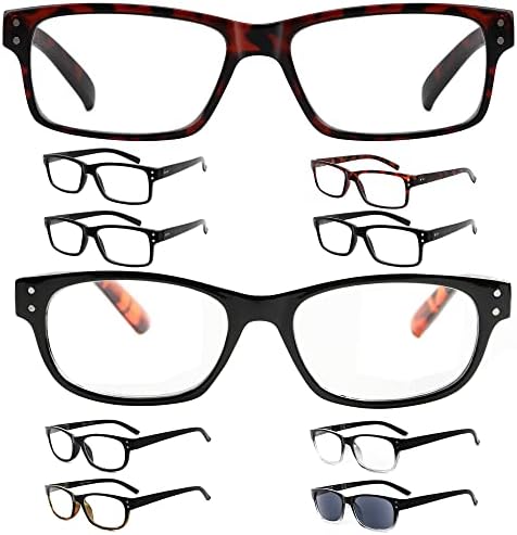 Eyekepper Заштедете 10% на пакети 5 пакувања Пролетни шарки за читање очила за мажи и 5 класични читатели на пакет +2,25