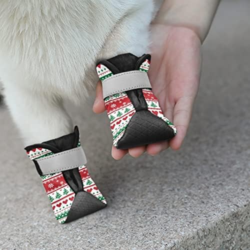 DDFS Божиќни кучиња Доотии удобни чизми за кучиња со рефлексивни ленти со меки кучиња шепа заштитник кучиња чизми за отворено во затворено
