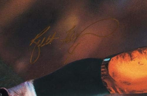 Брет Фавре го потпиша литографскиот срце на златни зелени заливот Пакерс - COA - Автограмирана NFL Art