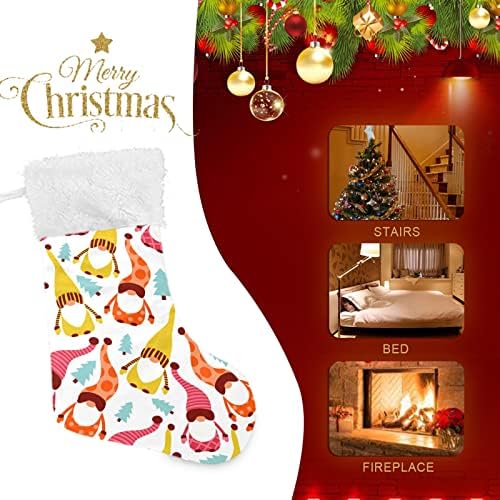 Алаза Божиќни чорапи Божиќ Гном Класик Персонализирани големи декорации за порибување за семејни сезонски празници Декор 1 пакет,