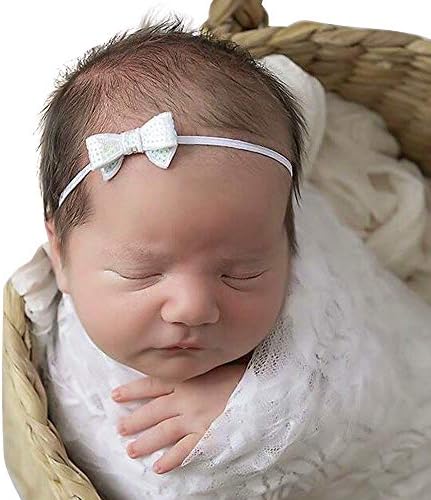 Lddcx Новороденче Чипка Завиткајте Ќебе и 2 парчиња Мониста Лента за Глава.Детска Фотографија Реквизити