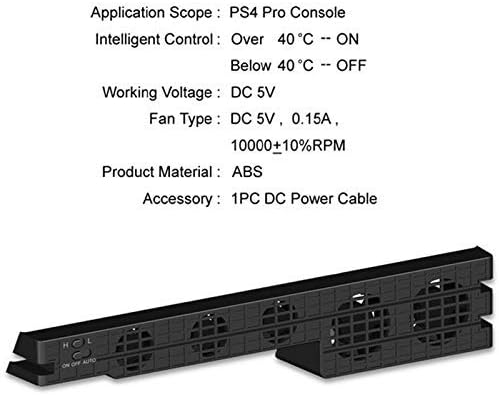 Јадијана Ps4 Pro Ладење Ладилник Вентилатор Супер Турбо Контрола На Температурата СО USB Кабел за 4 Ps4 Про Конзола Вертикален Држач