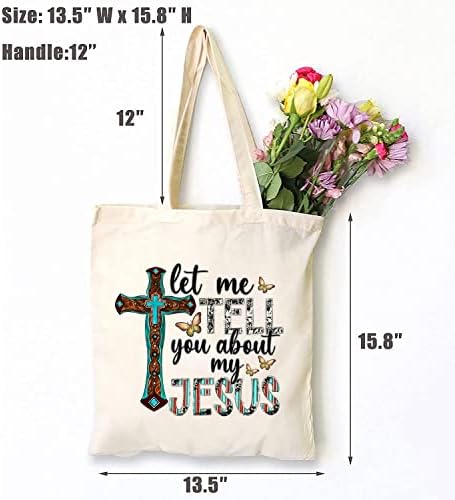 Tsiiuo Women'sенски персонализирање на Исус платно торба Гроздобер Библијата христијански loversубовници повторно може да се употреби торба