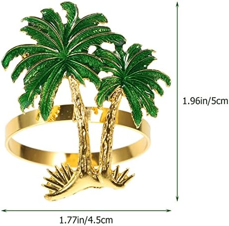 Орнаменти за приход на Претизум 4PCS Хаваи прстени за салфетки за салфетка Декорирање на трпезариска маса Златна салфетка прстени