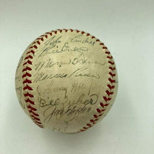 1943 година во Newујорк Јанкис екипа на Светската серија, потпиша бејзбол JSA COA ретки - автограмирани бејзбол