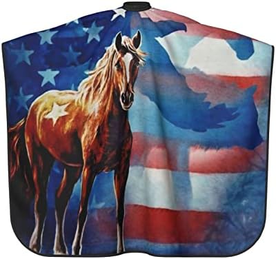 Американско знаме орел коњ Унисекс салон за сечење коса Кејп ткаенина бербер фризер за завиткување на фризура за ткаенини за
