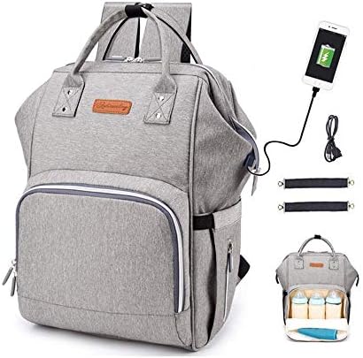 Ранец За Торба за пелени, Мултифункционален Ранец За Патување СО USB Порта За Полнење Бебешки Туш Торби За Менување Пелени За Бебиња
