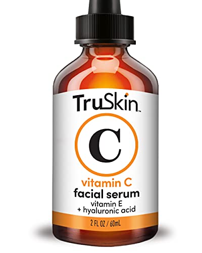 Трускин витамин Ц серум за лице - анти -стареење на лицето серум со витамин Ц, хијалуронска киселина, витамин Е - осветлувачки серум за темни