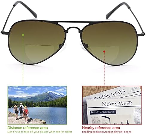 Vepiant 2 пара бифокални очила за читање UV400 Очиња за сонце за заштита на сонцето, кои возат очила за очила