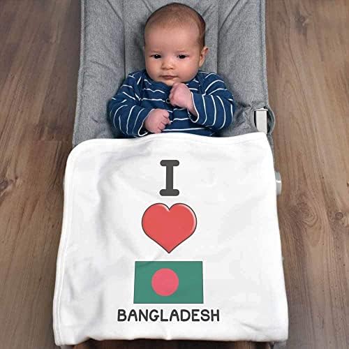Азиеда „Јас го сакам Бангладеш“ памучно бебе ќебе / шал