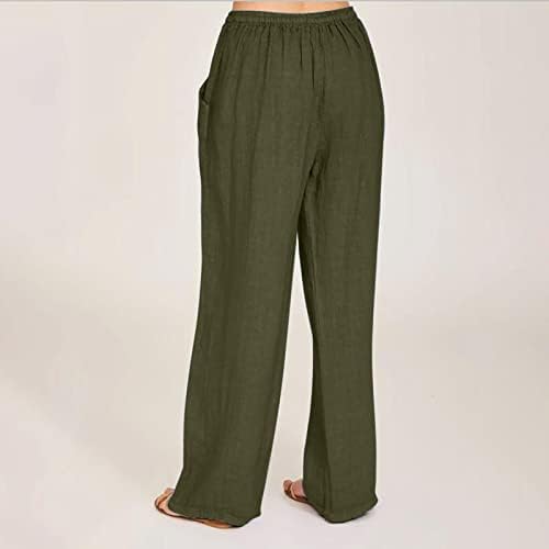 Тинејџерско девојче обични панталони панталони газа постелнина опуштено вклопување со распрскувачки светла летна есен панталони АК