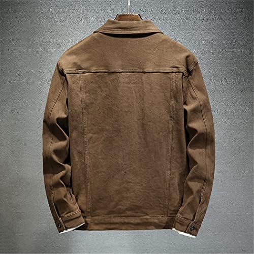 Пролетна есенска машка кафеава тексас јакна од памук, памук со памук со фармерки