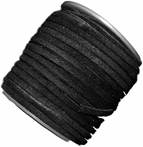 Елпишап Црна 4мм рамен велур чипка од кожа 25 дворно количество 4х1,5 мм