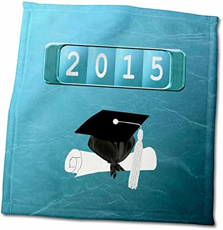 Капче за дипломирање 3drose и диплома, 2015 година, уникатен метален изглед, аква - крпи