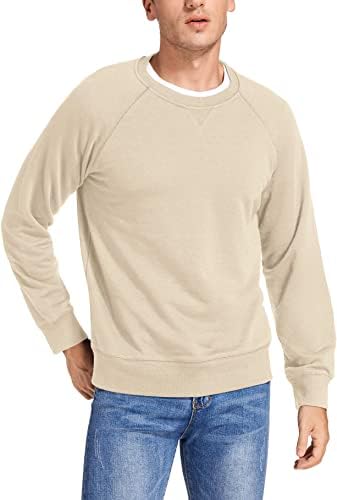 Анелун Менс екипаж џемпер со долги ракави Француски тери џемпер за мажи
