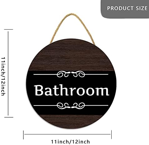 Смешен знак на влезната врата од бања, дома дрвена висечка знак плакета wallидна уметност декор, тоалетот за миење садови бања WC