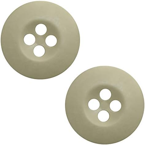 Воени воени копчиња 4-дупки Полирани копчиња за мат финиш 30L воени каки боја со мерка 0,75in пакет од 12