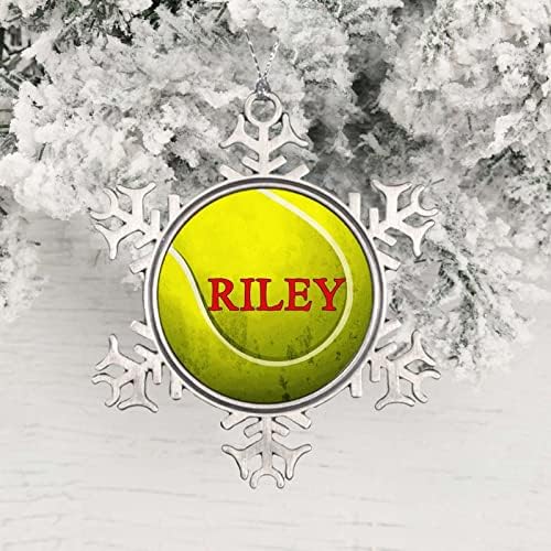 Божиќни украси за спортски lубител на топката сопствена име метал украс домашна канцеларија Божиќна снегулка виси приврзок занаети за украсување