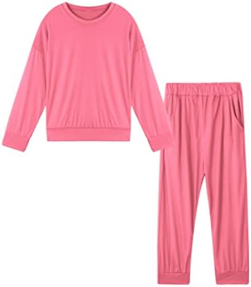 Aiihoo Kids 2-парчиња Ултра меко руно наредено долги џоги врвни џемпери со џемпери за џемпери спортски топло облека со топли облека