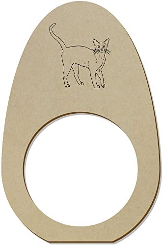 Азиеда 5 x 'Абисинијанска мачка' дрвени прстени/држачи на салфета