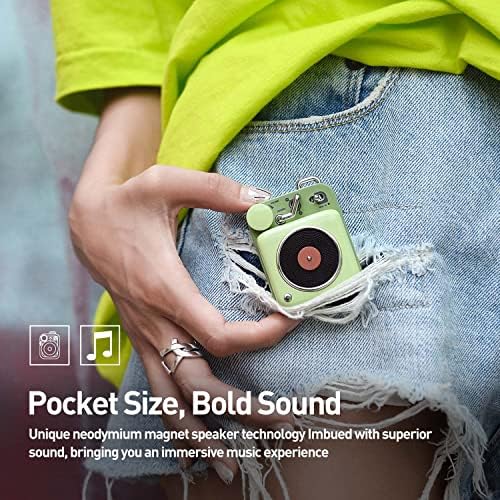 Muzen Mini Bluetooth звучник, копче метал со лента, гроздобер радио со старомоден класичен стил, преносен звучник за безжичен гласен волумен