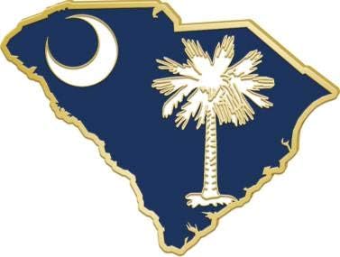Круна Награди Јужна Каролина Државно Знаме Иглички-Облик На Јужна Каролина Ревер Иглички