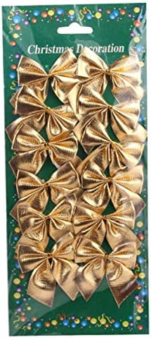 Seworroo 12 парчиња Божиќни лакови украси мини куглани новогодишна елка што виси украси забава домашни венци подароци за завиткување