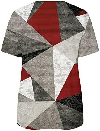 Женска обична поштенска маица лабава вклопена слабинска туника врвови со кратки ракави пуловер хипи во боја на блузи маици блузи