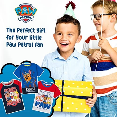 Патрола на шепа на пакетот Никелодеон, сунѓер или руграт 3 графички маички на момчето, симпатични маици со краток ракав 3 пакувања