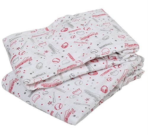 Бакати - Спорт свилен мек дише памук Муслин за бебешки креветчиња за опремени чаршафи - одговара на стандардни душеци од 28 x 52