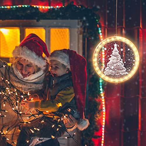 Маракол за Божиќни прозорци светлина, супер светла новост батерија оперирана жица светла Декорации Дедо Мраз, за ​​дневна соба, спална
