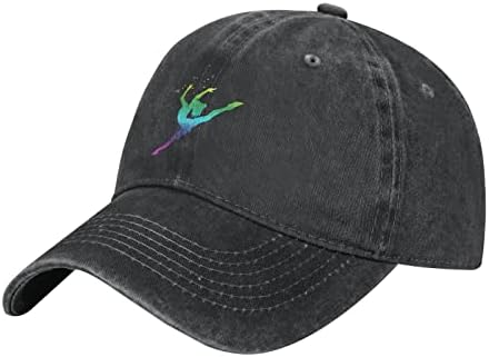 Allgobee памук бејзбол капа девојки-Гимастика-Гимастика-Гифт тато капа прилагодлива поло-камионџија унисекс стил на глава црна