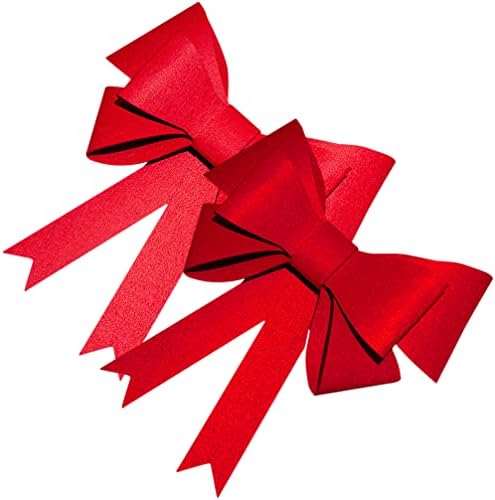 Абаодам 4 парчиња Црвен Божиќен Лак Голема Машна Елка Топер Лак Венец Лак Лак Завеса Вратоврска Декорација Завеса Ремен За Завеси