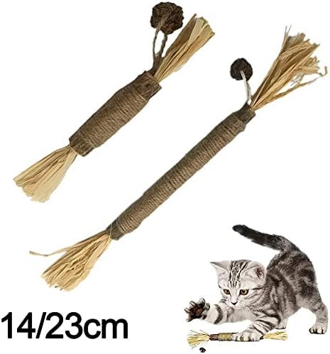 Xiaol Kitten Catnip играчки, природни стапчиња од сребрена должина, играчки за џвакање со мачки, внатрешни мачки интерактивни стапчиња за