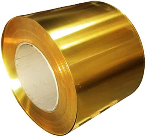 Xunkuaenxuan Метална бакарна фолија H62 Тенка метална плоча во месинг бакарен лист за метална обработка, дебелина: 0. Должина од