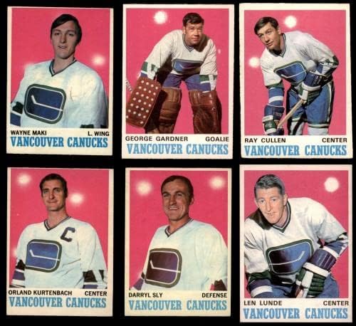 1970-71 О-пи-чин Ванкувер Канукс во близина на екипата сет 5-екс-непотпишани хокеј картички