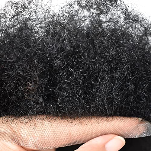 Ткајте Единици За Коса За Црни Мажи Кадрава Бразилска Коса систем за Дишење француска чипка Природна Замена На Коса Мажи Тупи Афроамерикански