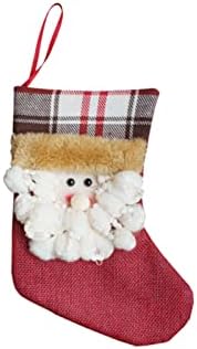 Божиќни чорапи што висат чорапи за камин декор чорап торба торбичка торбичка со санта снежен човек лесни украси за дневна соба кристал