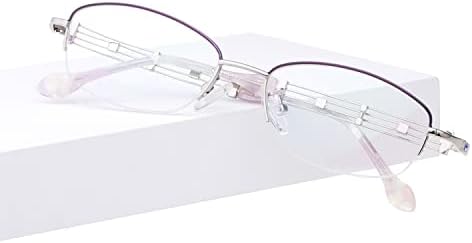 Helesенски женски полу-бесмислено овална метална легура за читање очила против рефлексија УВ облога со единечни визии за очила за очила за