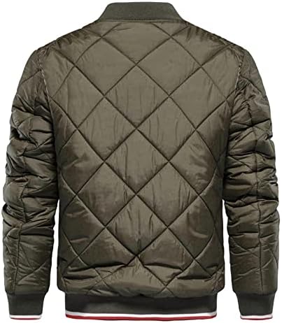 Зимски јакни Xiaxogool за мажи, машка плус големина јака јакна ватиран дијамантски шема бомбардери јакни поштенски палто