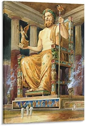 Зевс статуа Олимпија масло сликарство сликарство митологија уметнички постер платно платно wallидни уметности за wallидни декории декор
