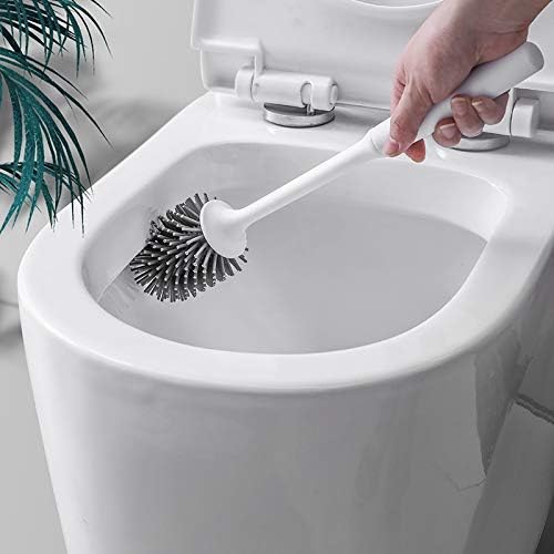 ББСЈ Силиконска Четка За Тоалет Долга Рачка Мека Четка За Чистење Тоалет Монтирана На Ѕид Четка За Тоалет Со Држач Поставени Додатоци За