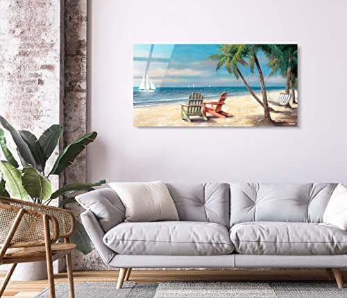 Застанете покрај брегот, сликарството на крајбрежната плажа, акрилниот плексиглас wallиден декор, 16x32, 24x48