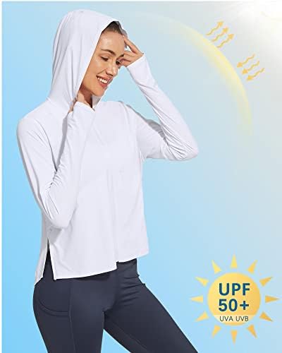 G4Free upенски UPF 50+ Сонце за заштита на сонцето, лесни долги ракави УВ кошули со џебови за трчање пешачење