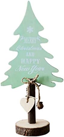 Амосфун Мини Дрвена Новогодишна Елка Божиќна Декор Дрво Среќен Божиќ Совршен За Маса И Биро Блузи И