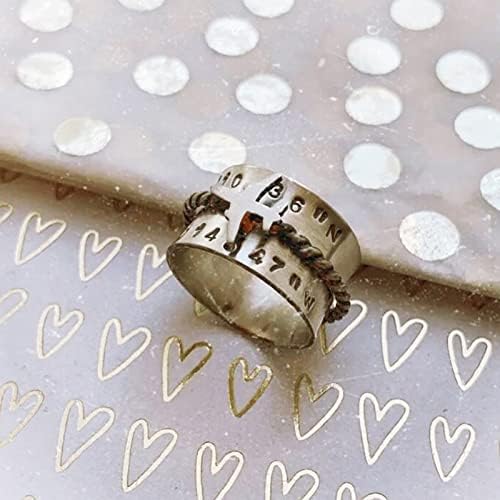Womenенски прстен моден персонализиран гроздобер гравура на часовникот за вртење на авионскиот прстен инспиративен прстен за мајки ден редење прстени