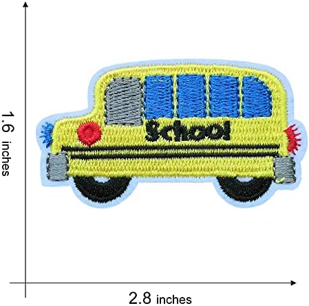Kloriz 2-пакет жолт училишен автобус извезено железо на додатоци за лепенка за да се врати на училишниот подарок