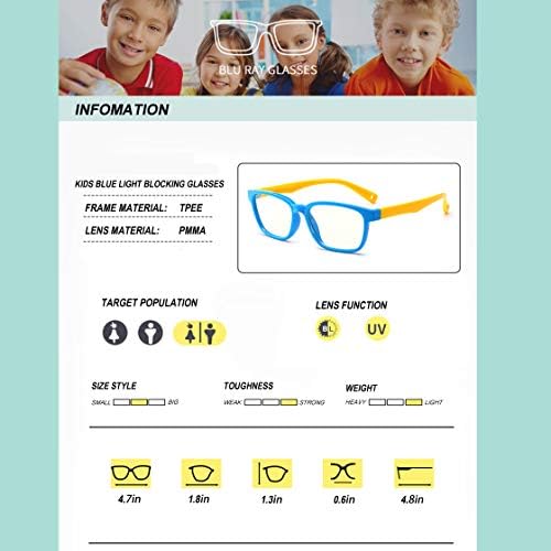 БАВАСЕХИ 3-Пакет Сина Светлина Очила За Деца-Компјутерски Игри Лажни Очила Против Очила За Девојчиња &засилувач; Момчиња возраст 3-12