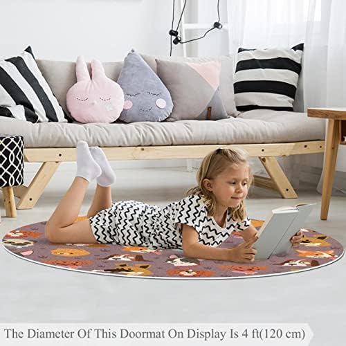 Llnsupply Round Kids Play Rug Cult Animal Gear Gear Rusg Rug Pad Mock Distable Child Play Mat Extra large larking incer ince for toddlers за бебиња